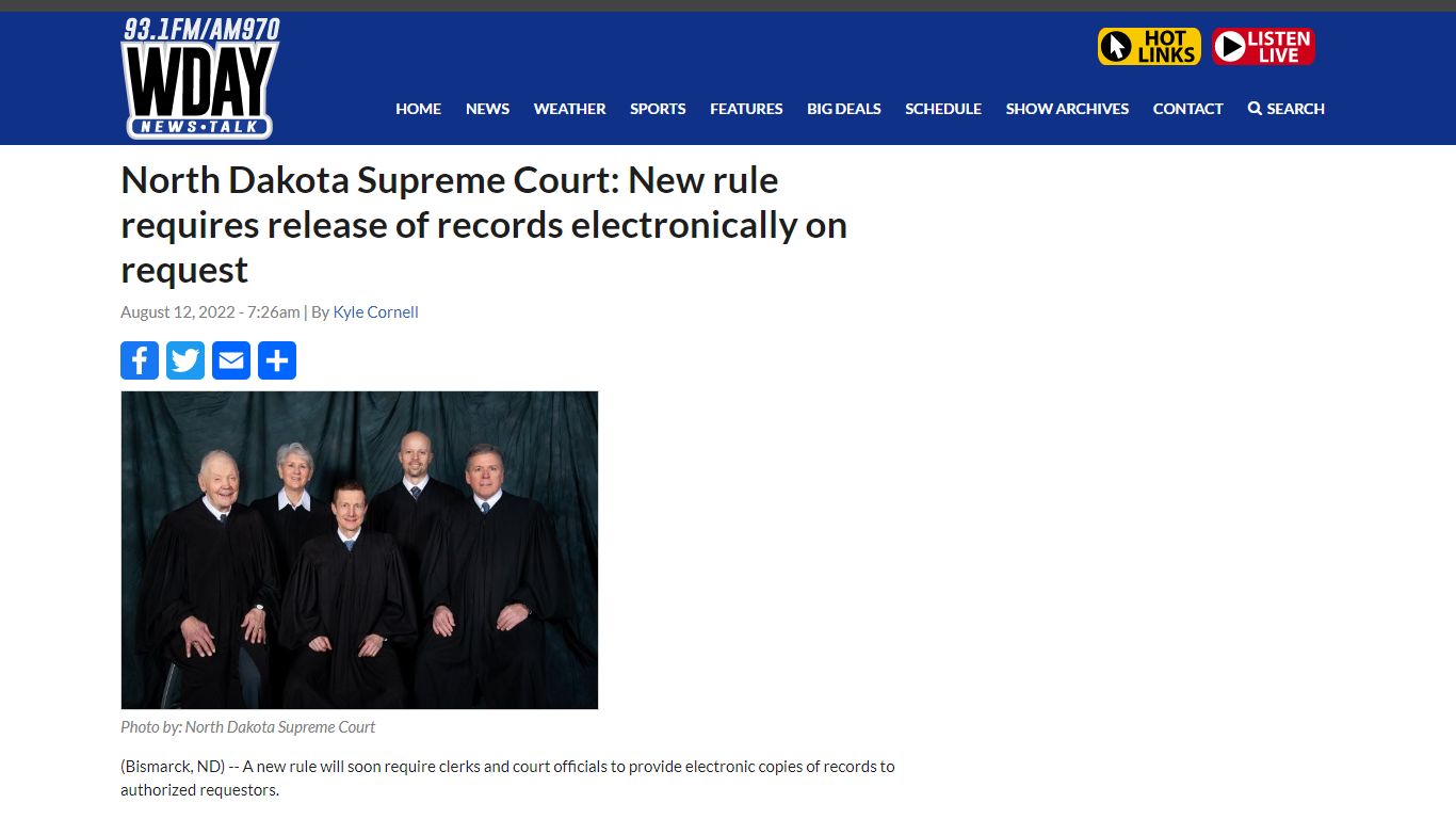 North Dakota Supreme Court: New rule requires release of records ...